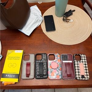 iPhone 13/13Pro Stylish Phone Case Collection - Black, Red, Pink, Leather